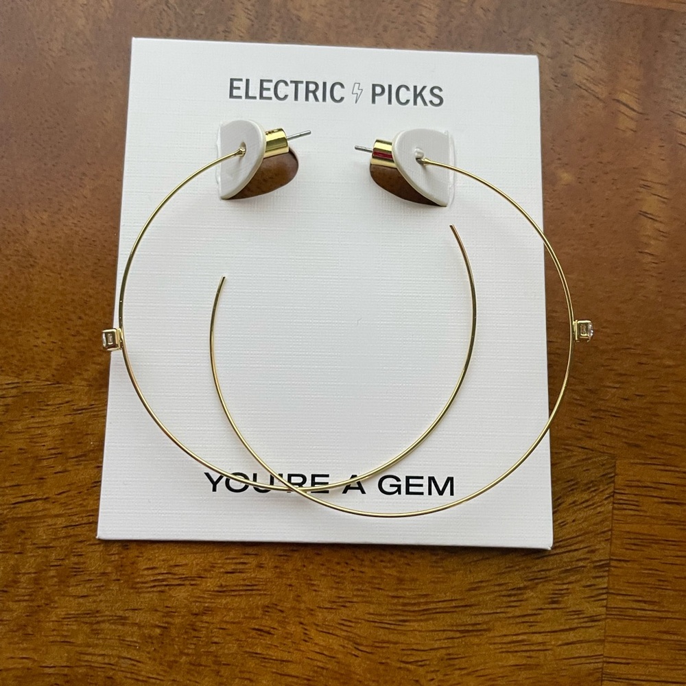 Electric Family Gold Hoop Earrings